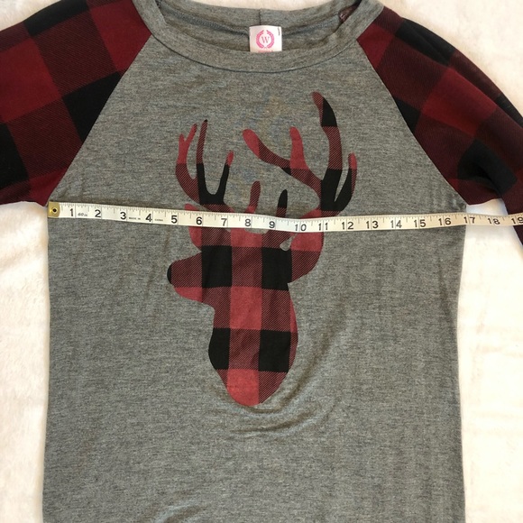 ❌ Sold ❌ Buffalo Plaid Deer Long Sleeve Shirt - Picture 7 of 8